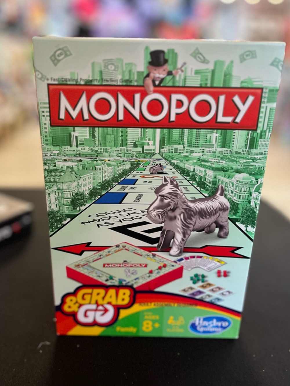 Monopoly Grab & Go Travel Game Hasbro Portable Compact Board Game